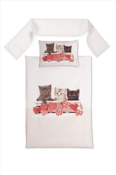 Obrazek BabyMatex Komplet pościeli, 135x100, 3-cz. HAPPY, Kotki