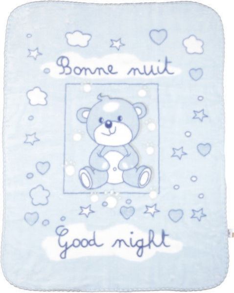 Picture of BabyMatex Kocyk dla dziecka Shell, 80x110 cm, niebieski z misiem