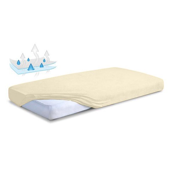 Obrazek SANIPUR Prześcieradło nieprzemakalne Frotte 160x200, kremowe