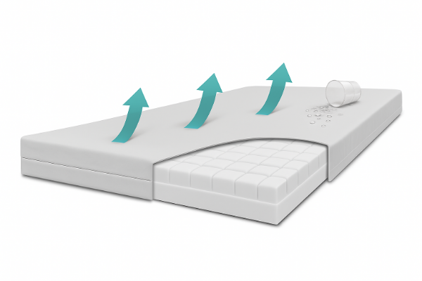Obrazek SANIPUR Materac przeciwodleżynowy – nowy model GOFER 12x90x200 z pokrowcem tkaninowym, oddychający,  miękki, 12 cm, T2135, szary