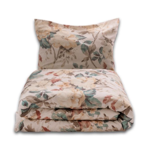 Picture of 	Matex Pościel lniana LINEN drukowana 160x200+30, 2 x 70x80+20. motyw: Eleganckie kwiaty