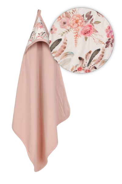 Picture of BabyMatex Okrycie kąpielowe "MUSLIN DESIGN" 85x85 cm, różowe