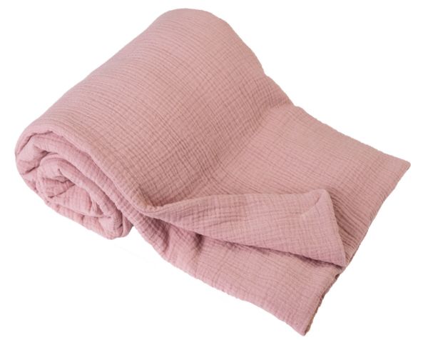Obrazek BabyMatex Kocyk dla dziecka MUSLIN 75x100, brudny róż