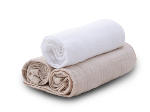 Obrazek BabyMatex Pielucha MUSLIN 3 pak, 70x80, jasno beżowa