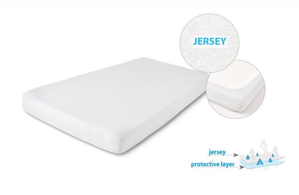 Obrazek Matex Prześcieradło Nieprzemakalne i oddychające JERSEY z gumką 140x200x30, białe