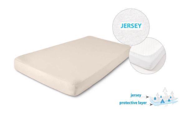 Obrazek Matex Podkład higieniczny Prześcieradło Nieprzemakalne JERSEY 90x200x20, jasno beżowe