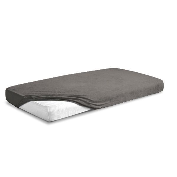 Obrazek Matex Prześcieradło frotte z gumą 210/220x190/200 PREMIUM, grafitowe