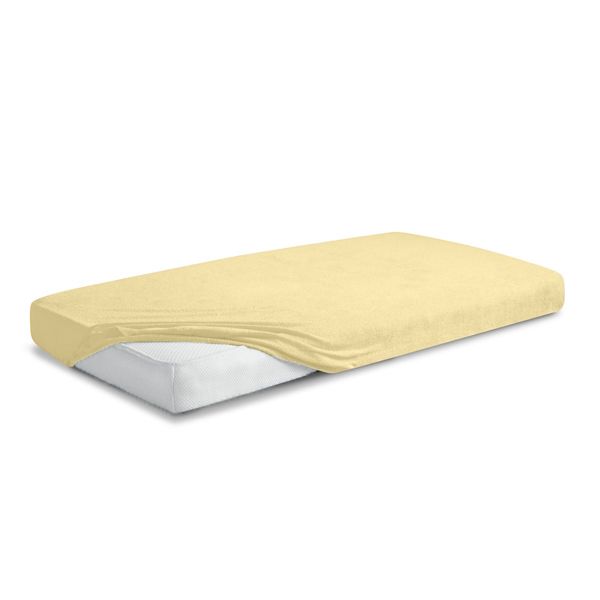 Obrazek Matex Prześcieradło frotte z gumą 210/220x190/200 PREMIUM, kremowe