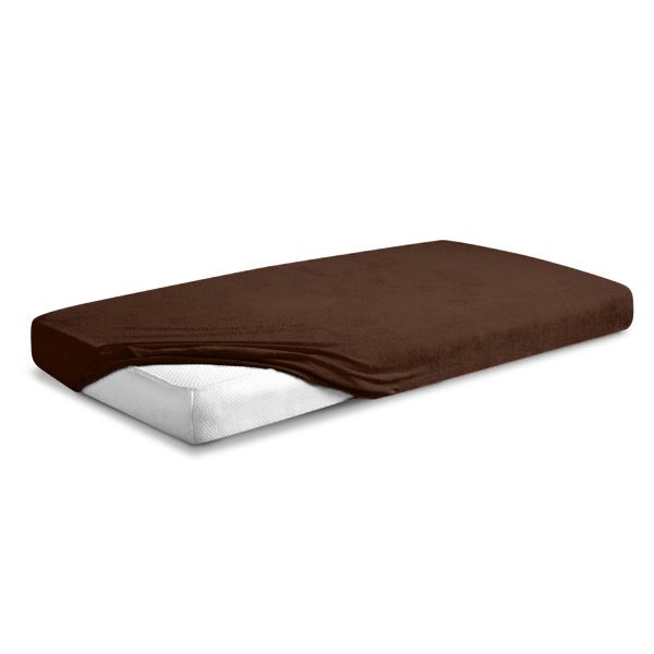 Obrazek Matex Prześcieradło frotte z gumą 210/220x190/200 PREMIUM, brązowe