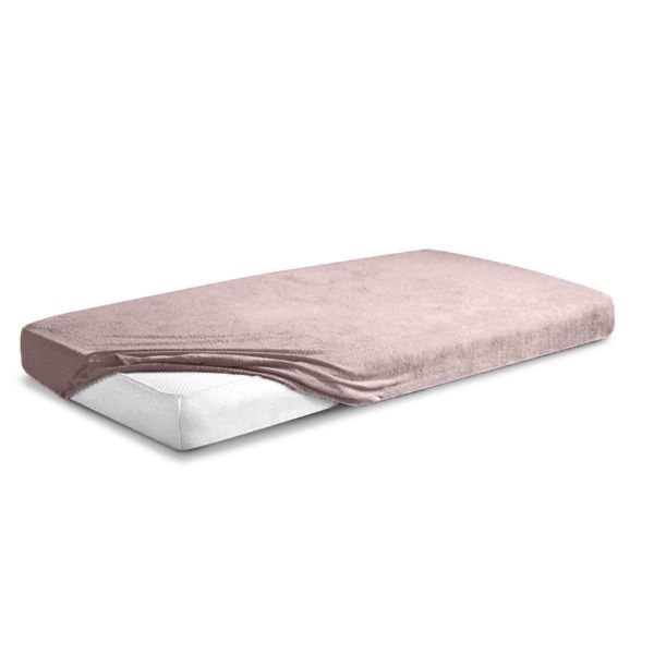 Obrazek Matex Prześcieradło frotte z gumą 210/220x190/200 PREMIUM, brudny róż