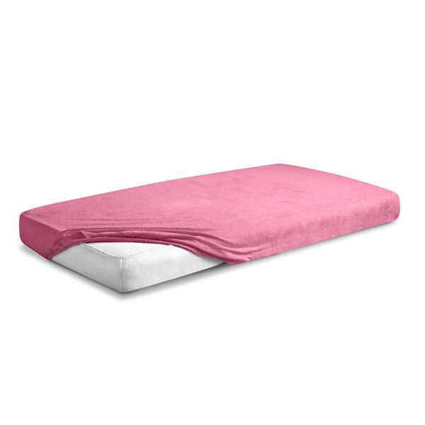 Obrazek Matex Prześcieradło frotte z gumą 180/190x190/200 PREMIUM, różowe