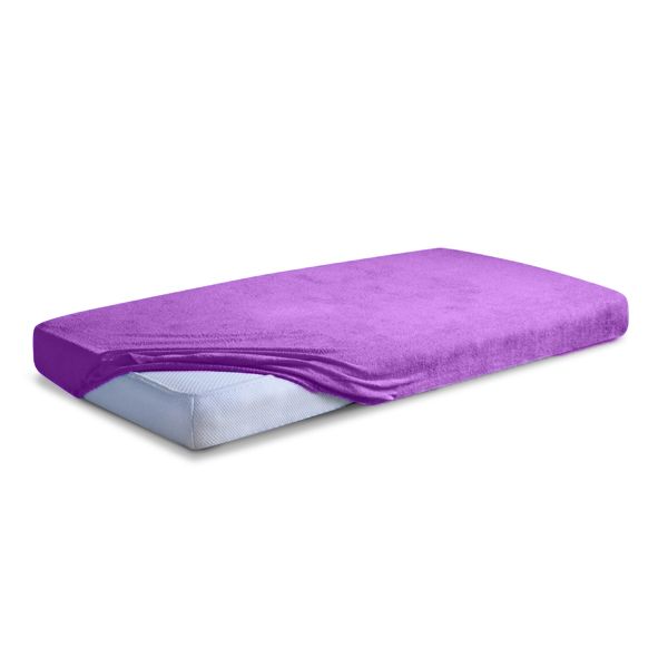 Obrazek Matex Prześcieradło frotte CLASSIC z gumą, 180x200 cm, ciemno fioletowe