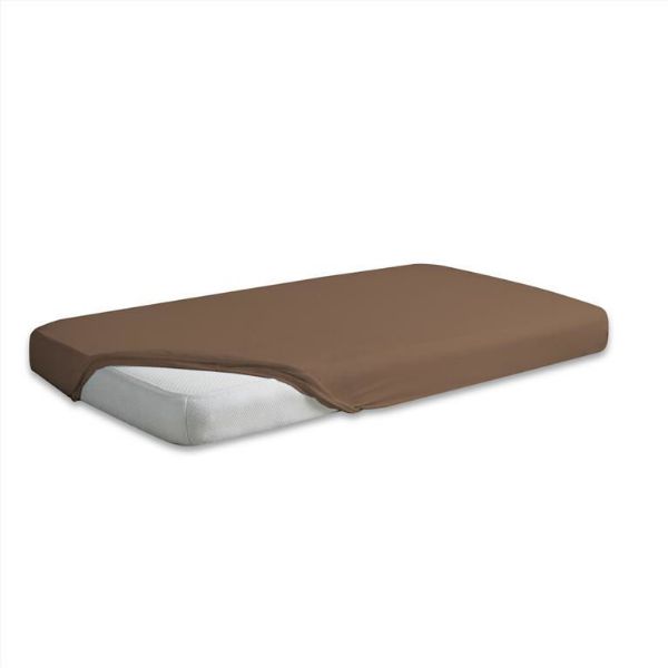 Obrazek Matex Prześcieradło jersey z gumą 130/140x190/200, brązowe